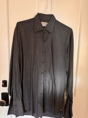 Turnbull & Asser Men's Long-Sleeve Dress Shirt - Charcoal